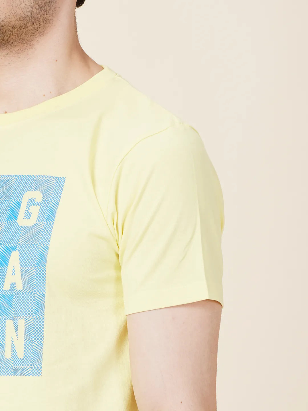 Being Human Clothing Men Yellow Graphic Crew Neck T-Shirt