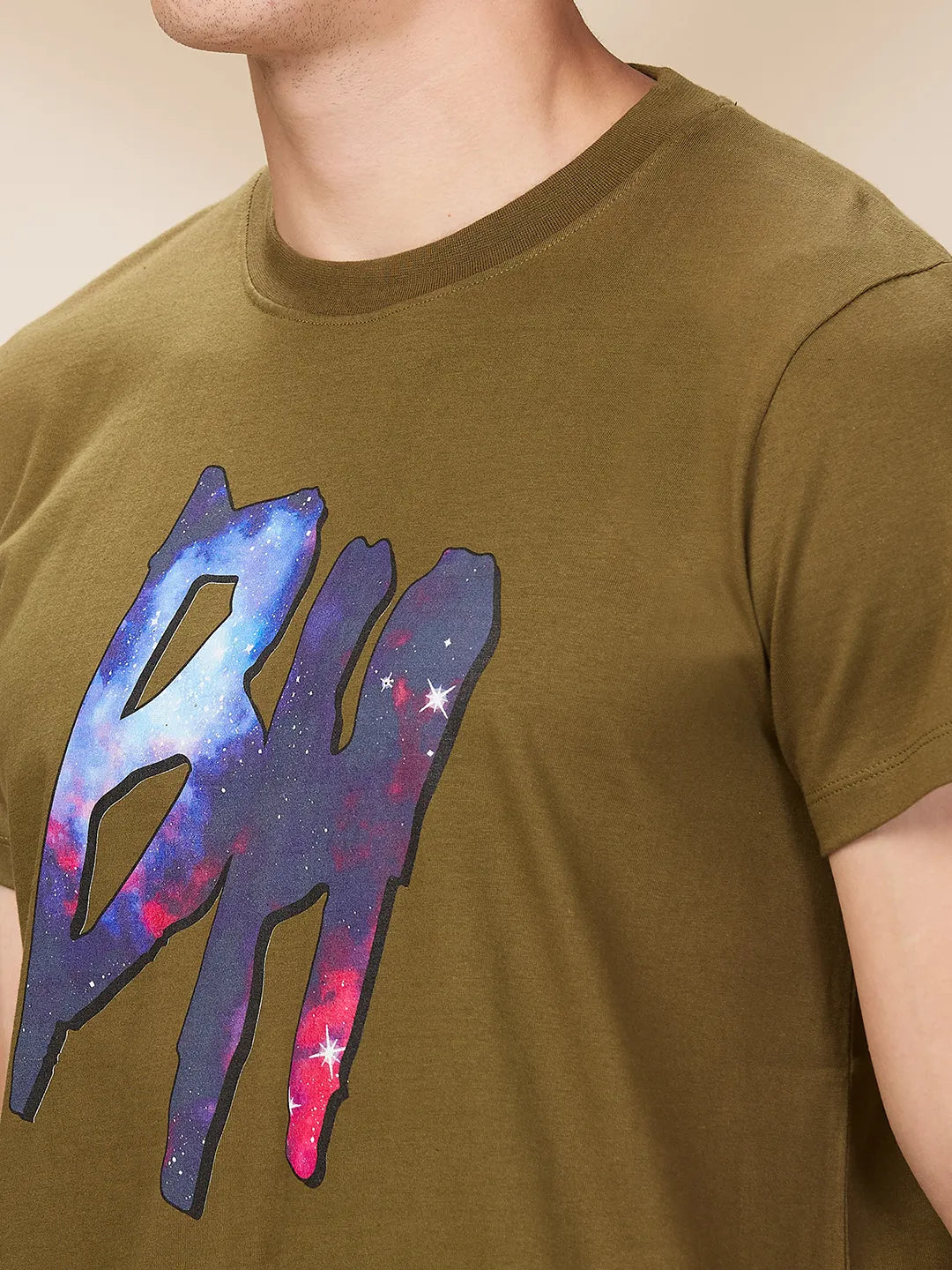 Dark Olive Easy Fit Round Neck Men's T-Shirt by Being Human Clothing