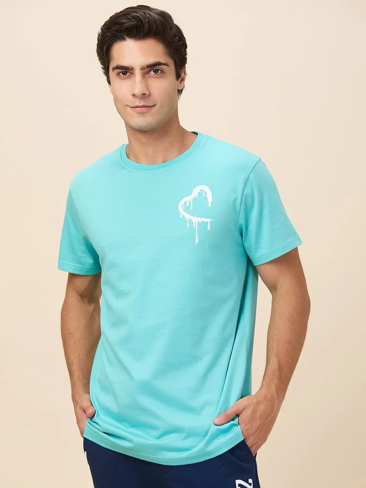 Sea Green Easy Fit Round Neck Men's T-Shirt by Being Human Clothing
