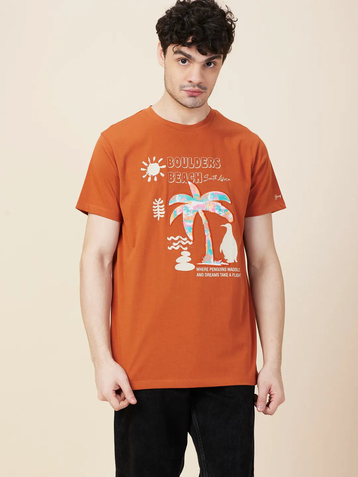 Amber Easy Fit Round Neck Men's T-Shirt by Being Human Clothing