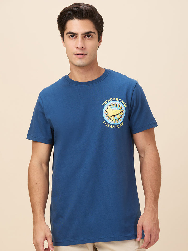 Midnight Blue Easy Fit Round Neck Mens T-shirt