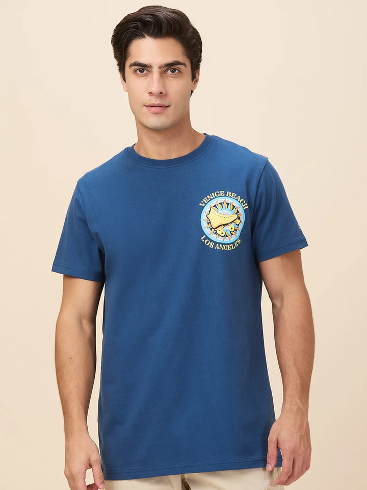 Midnight Blue Easy Fit Round Neck Men's T-Shirt by Being Human Clothing