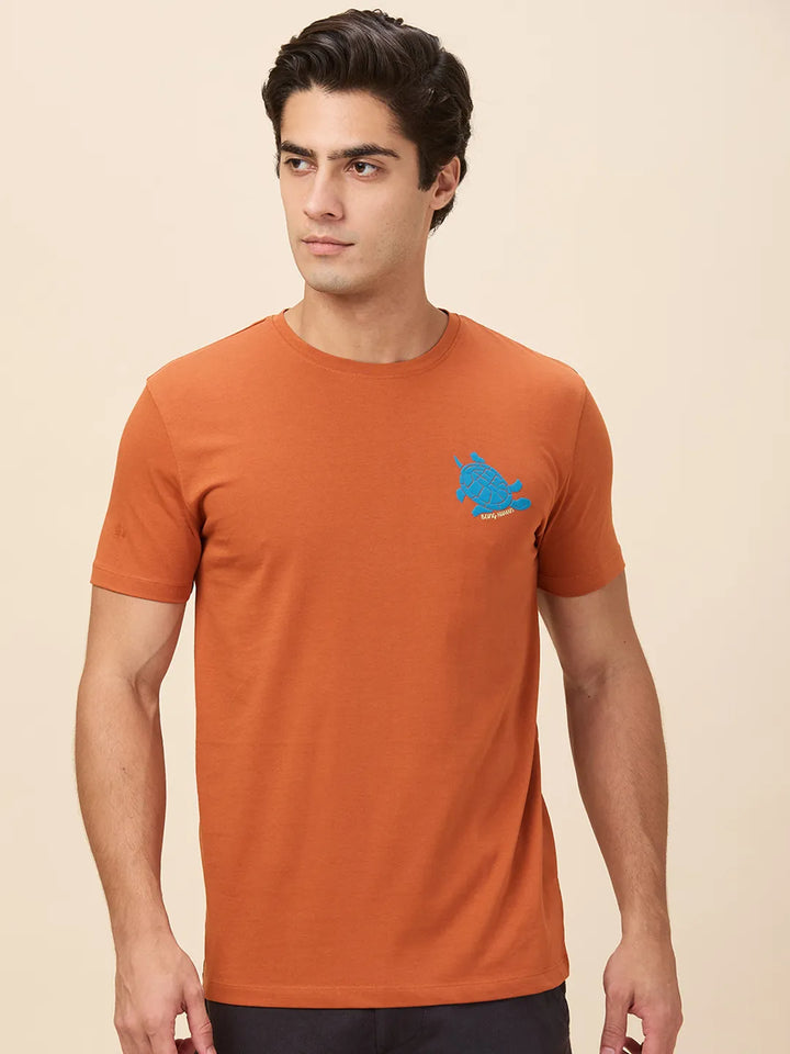Amber Slim Fit Round Neck Men's T-Shirt by Being Human Clothing