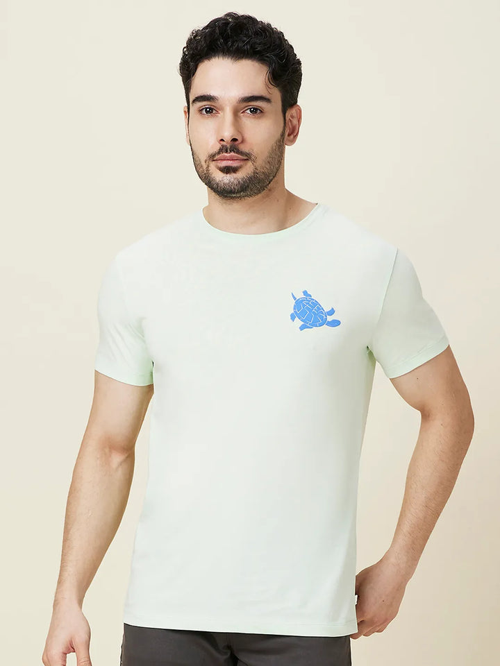 Mint Slim Fit Round Neck Men's T-Shirt by Being Human Clothing