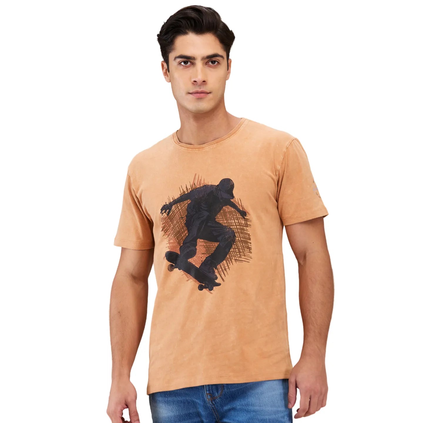 Mens-Top Crew Neck Amber by Being Human Clothing