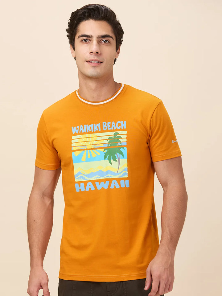 Amber Slim Fit Round Neck Men's T-Shirt by Being Human Clothing