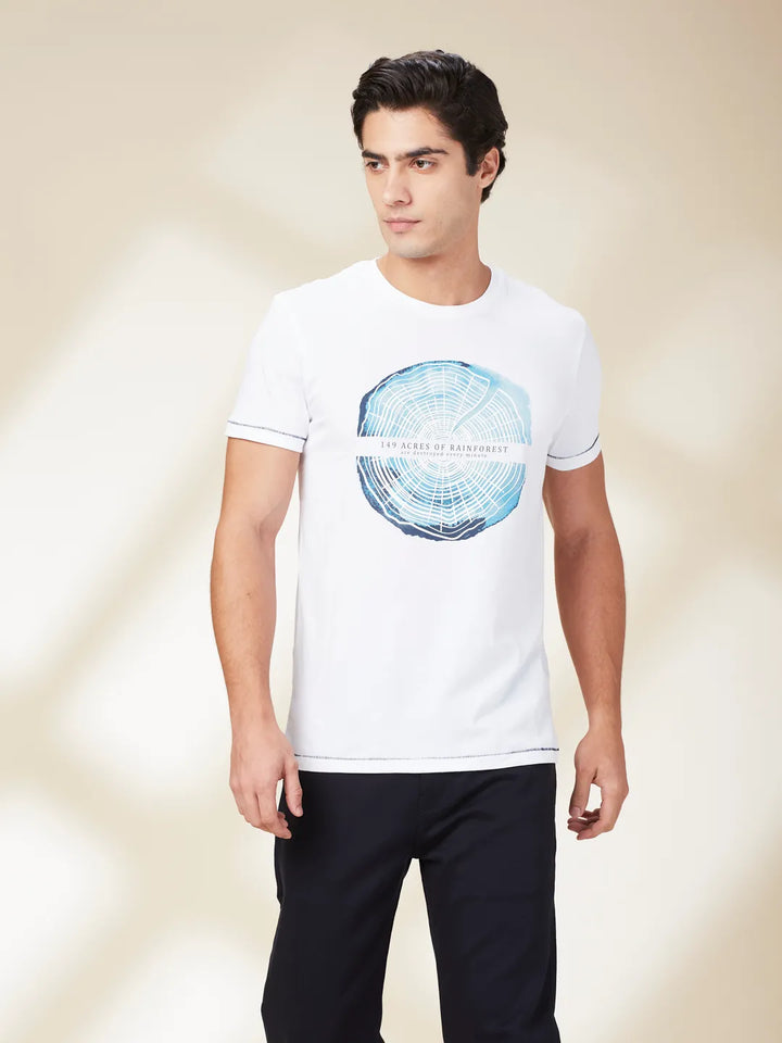 White Slim Fit Men's Short Sleeves T-Shirt by Being Human Clothing
