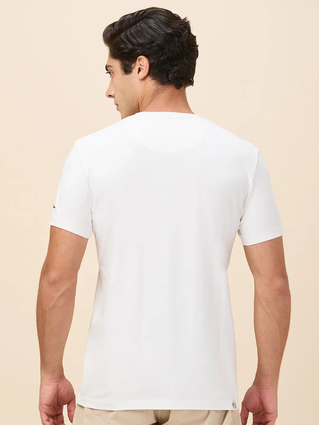 Chalk Slim Fit Round Neck Men's T-Shirt by Being Human Clothing