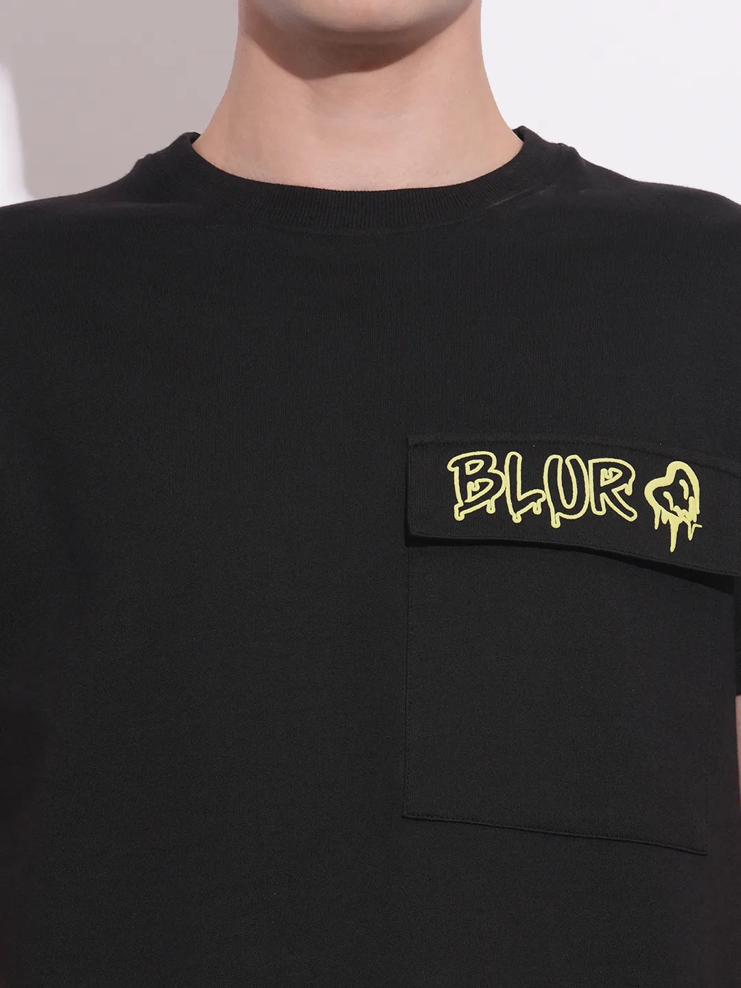 Black Slim Fit Round Neck Men's T-Shirt by Being Human Clothing