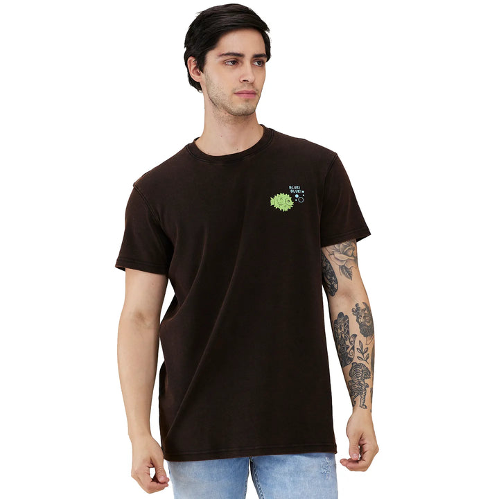 Black Easy Fit Round Neck Men's T-Shirt by Being Human Clothing