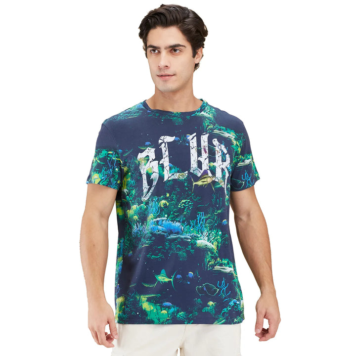 Navy Easy Fit Round Neck Men's T-Shirt by Being Human Clothing