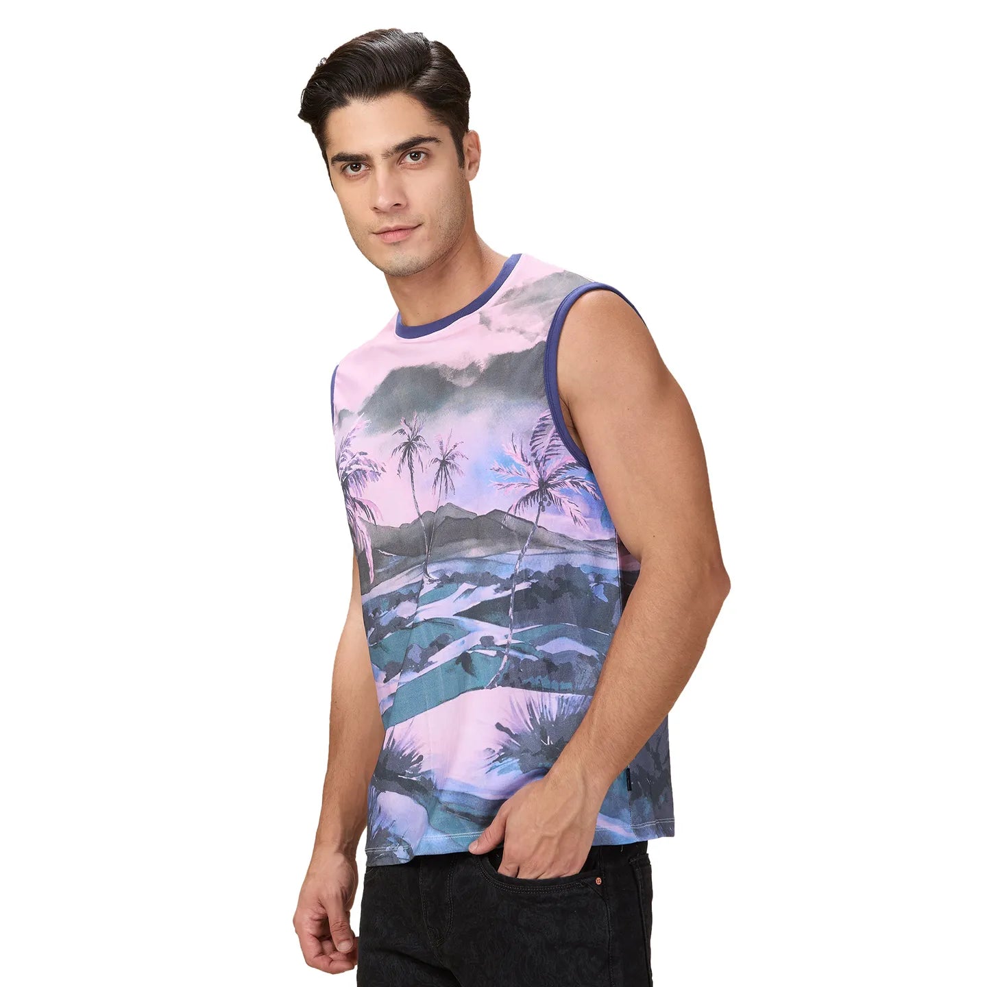 White Slim Fit Round Neck Men's T-Shirt by Being Human Clothing