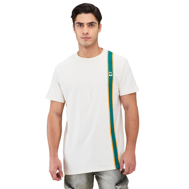 White Easy Fit Round Neck Men's T-shirt