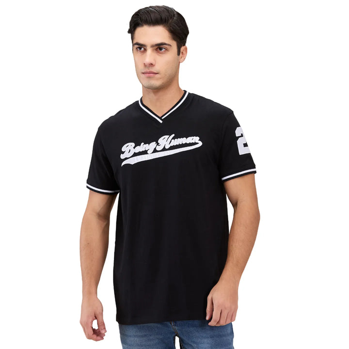 Black Easy Fit Men's Short Sleeves T-Shirt by Being Human Clothing