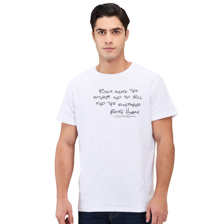 Optic White Easy Fit Round Neck Men's T-Shirt by Being Human Clothing