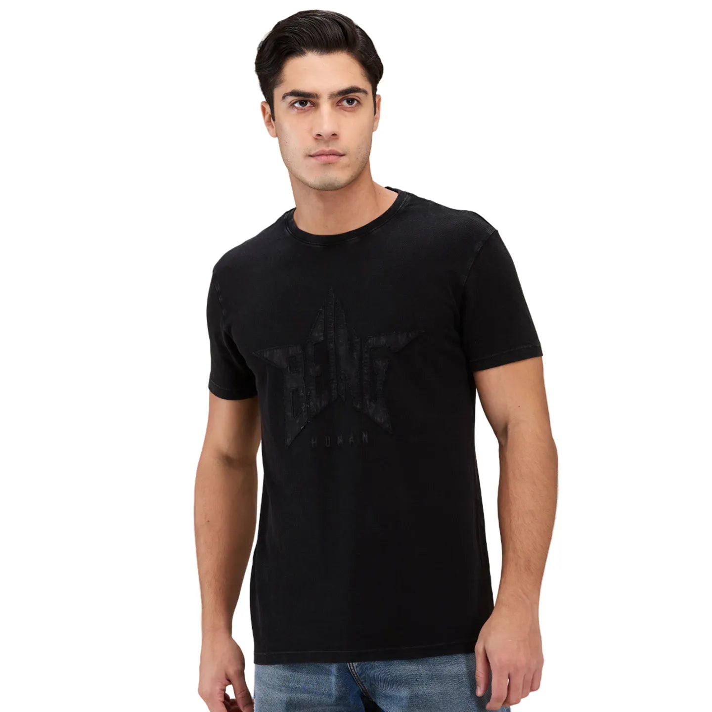 Being Human Clothing Mens-Top Crew Neck Black