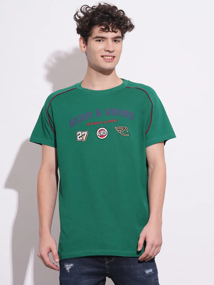 Green Lake Easy Fit Round Neck Men's T-Shirt by Being Human Clothing