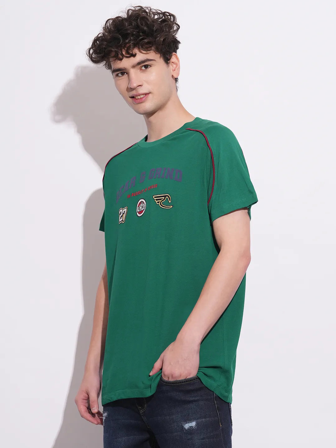 Green Lake Easy Fit Round Neck Men's T-Shirt by Being Human Clothing