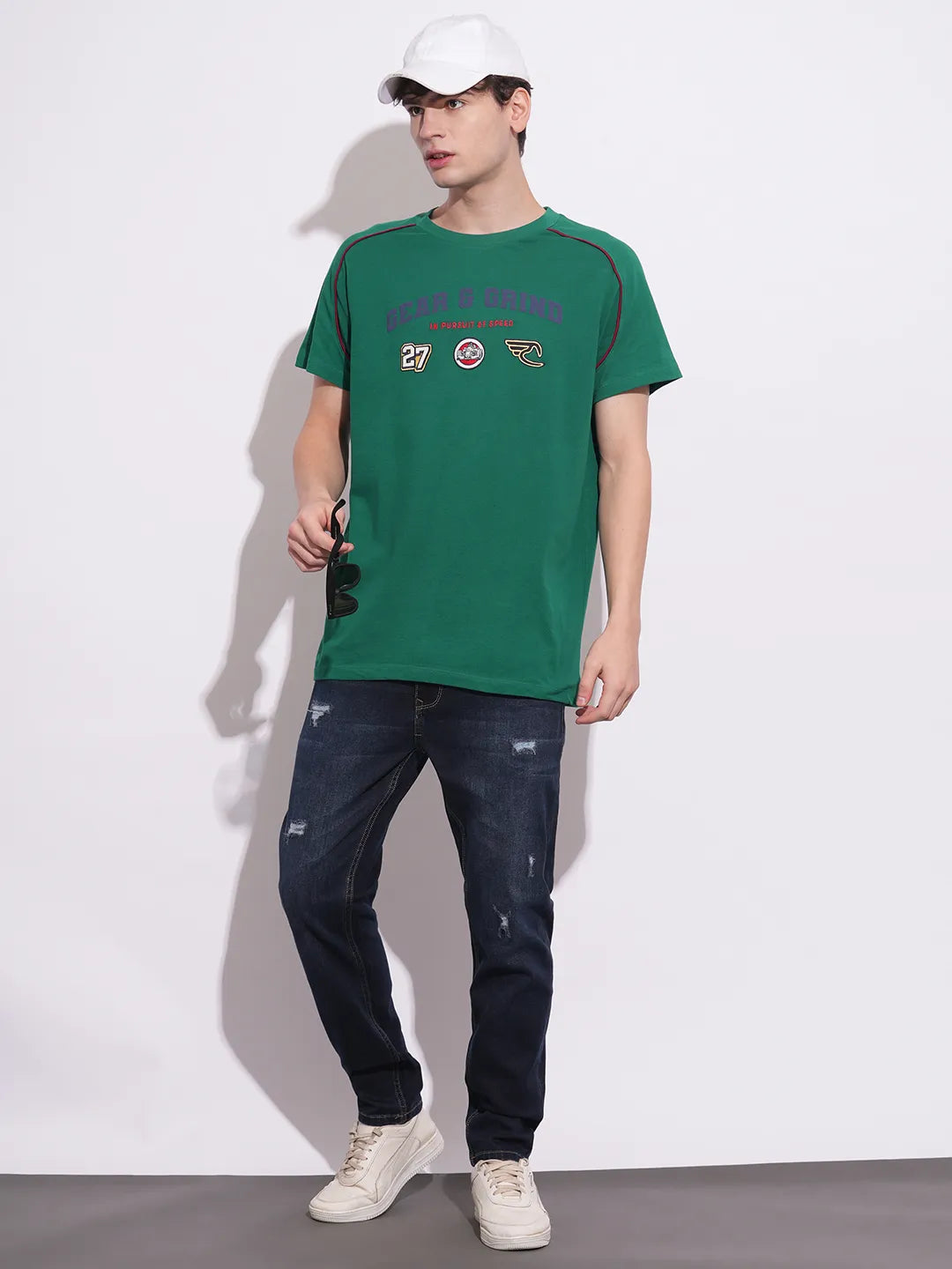 Green Lake Easy Fit Round Neck Men's T-Shirt by Being Human Clothing