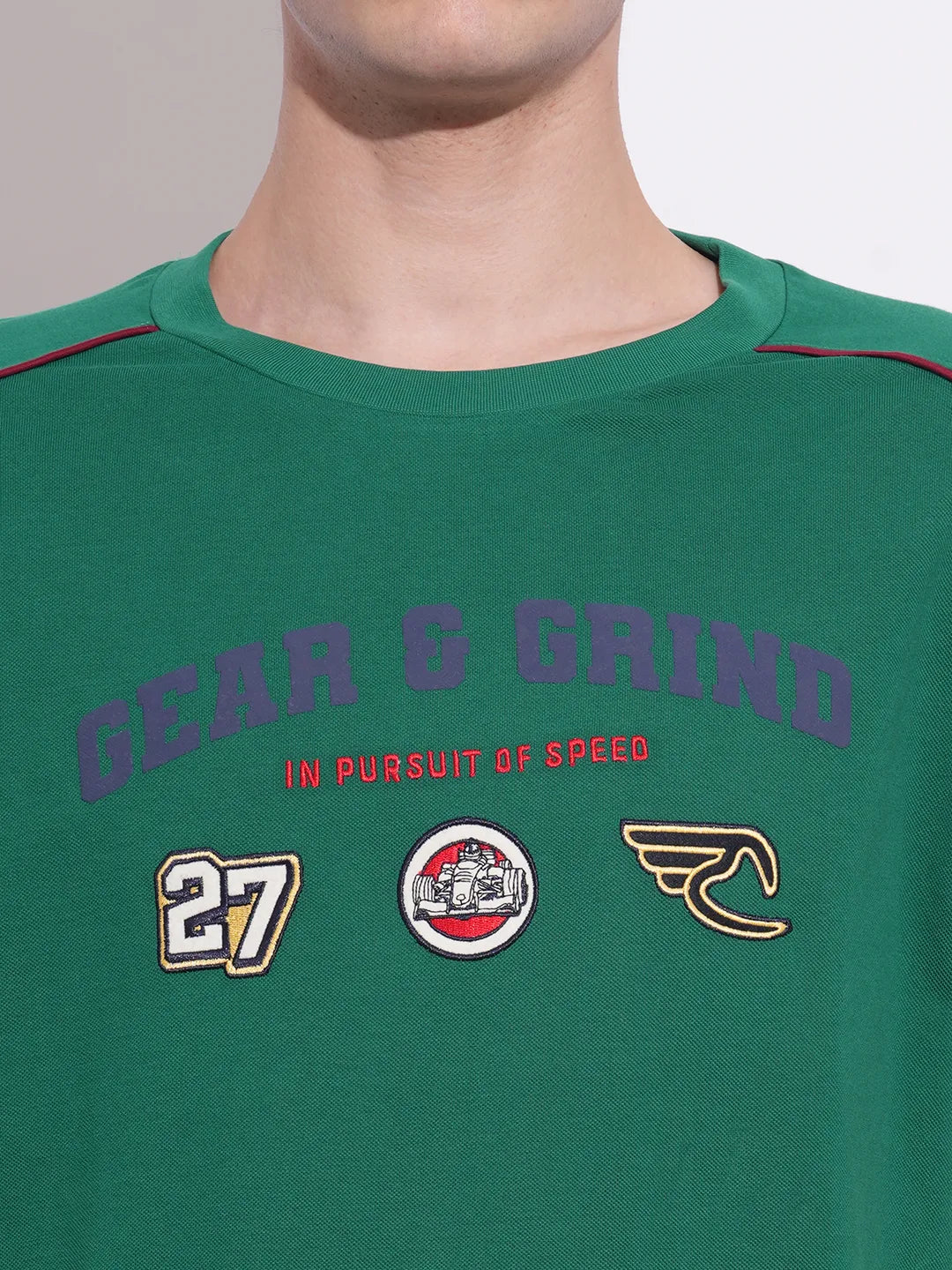 Green Lake Easy Fit Round Neck Men's T-Shirt by Being Human Clothing