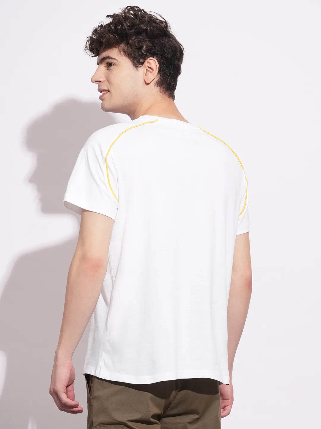 White Easy Fit Round Neck Men's T-Shirt by Being Human Clothing