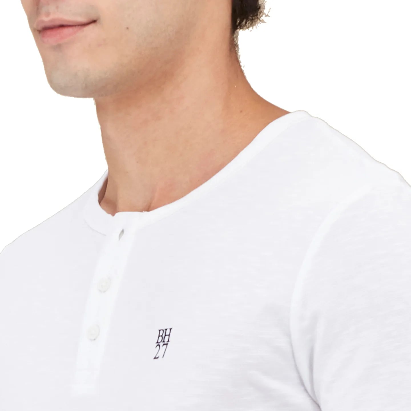 Being Human Clothing Men White Solid Henley Neck T-Shirt