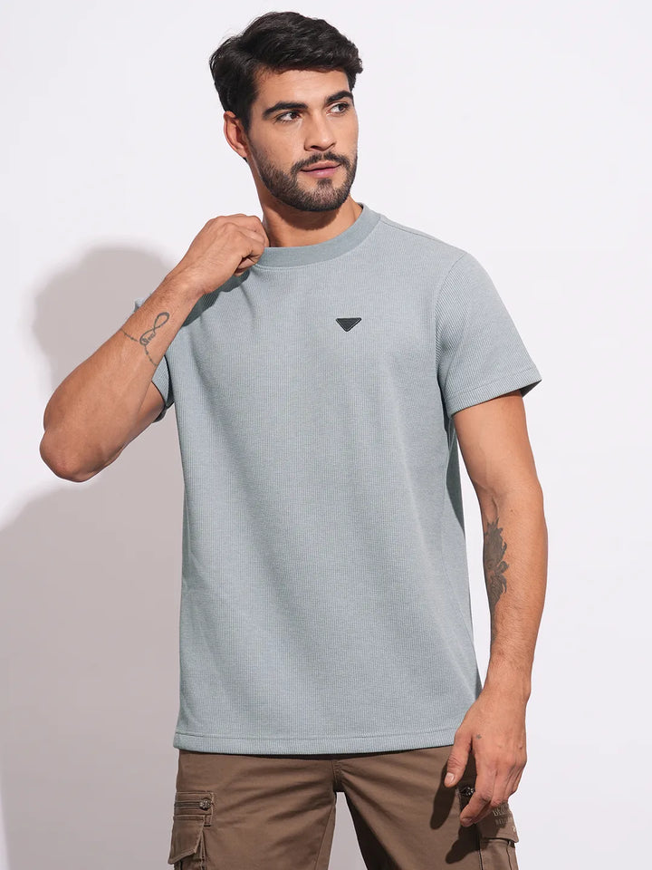 Grey Easy Fit Round Neck Men's T-Shirt by Being Human Clothing