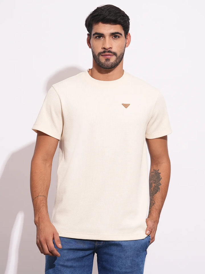 Peach Easy Fit Round Neck Men's T-Shirt by Being Human Clothing