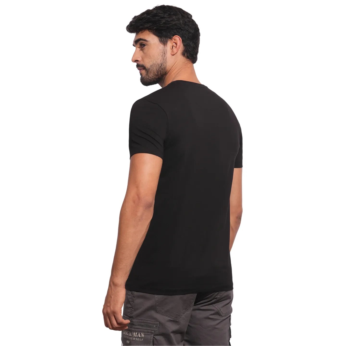 Mens-Top Crew Neck Black by Being Human Clothing