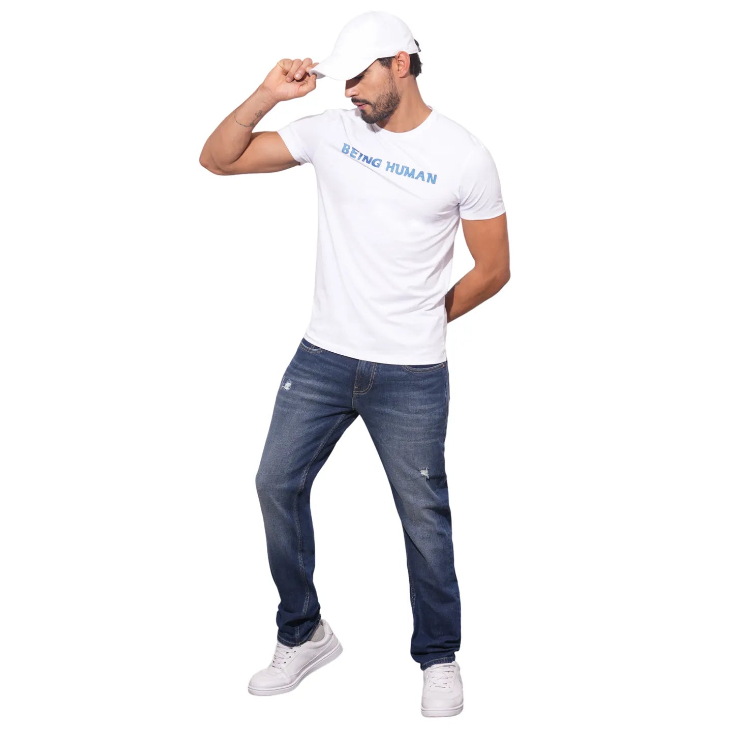 Being Human Clothing Mens-Top Crew Neck White