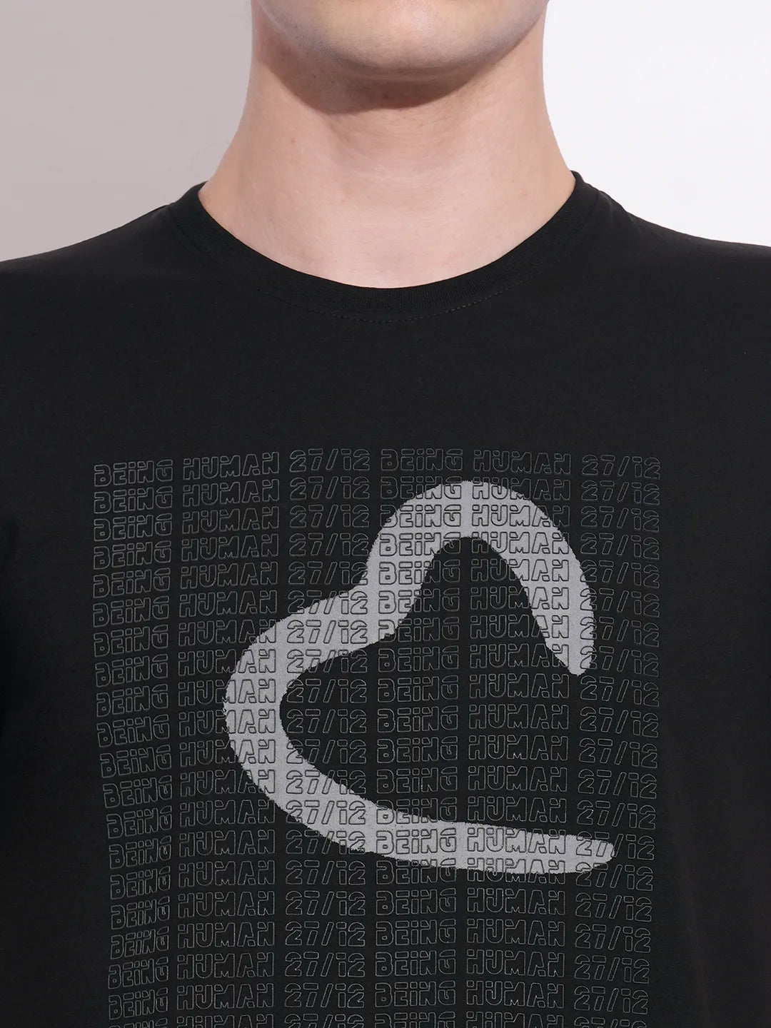 Being Human Clothing Mens-Top Crew Neck Black