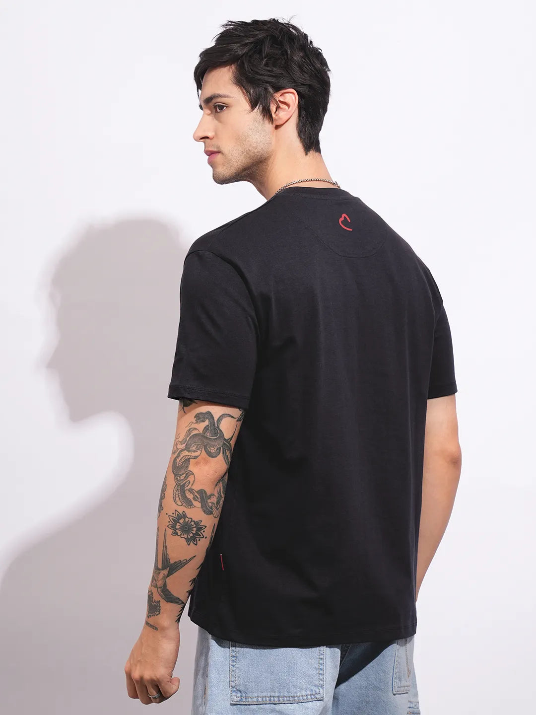 Captain America Charcoal Easy Fit Round Neck Men's T-Shirt by Being Human Clothing