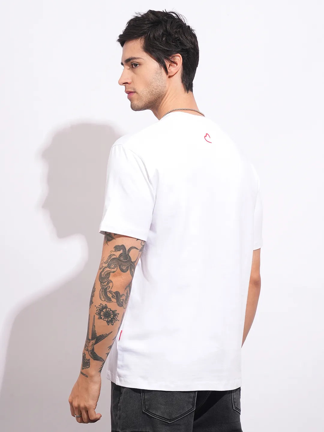 Captain America White Easy Fit Round Neck Men's T-Shirt by Being Human Clothing