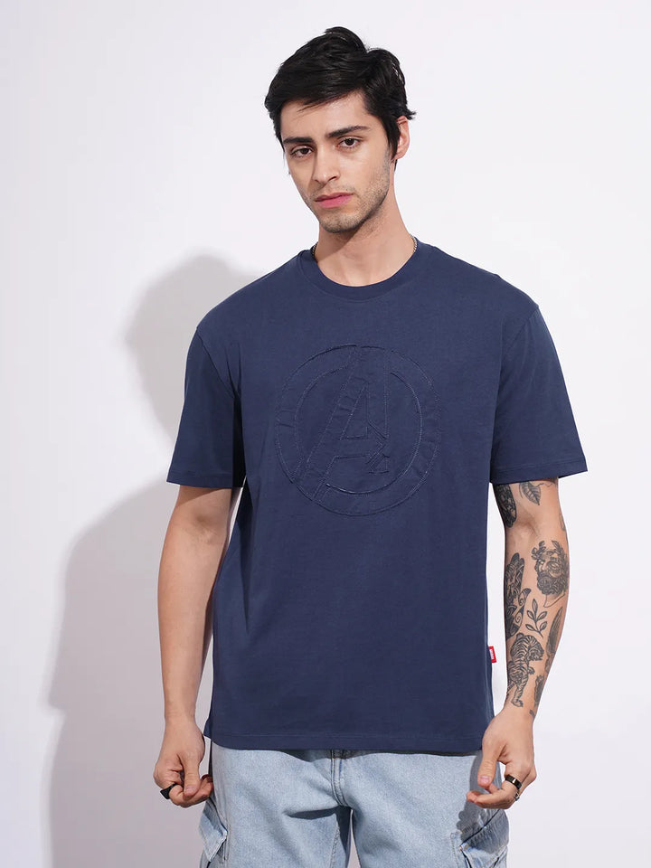 Avengers Navy Easy Fit Round Neck Men's T-Shirt by Being Human Clothing