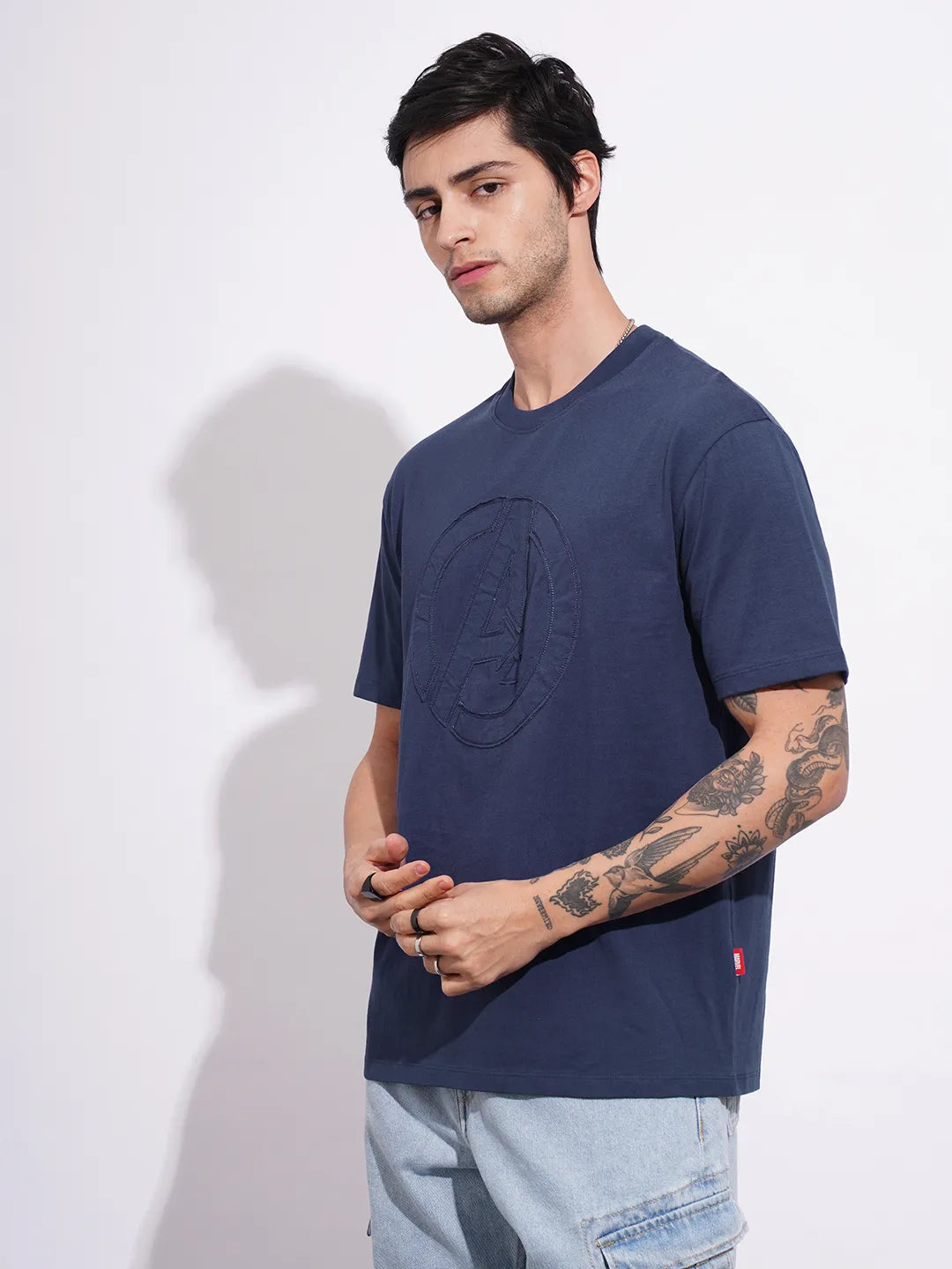 Avengers Navy Easy Fit Round Neck Men's T-Shirt by Being Human Clothing