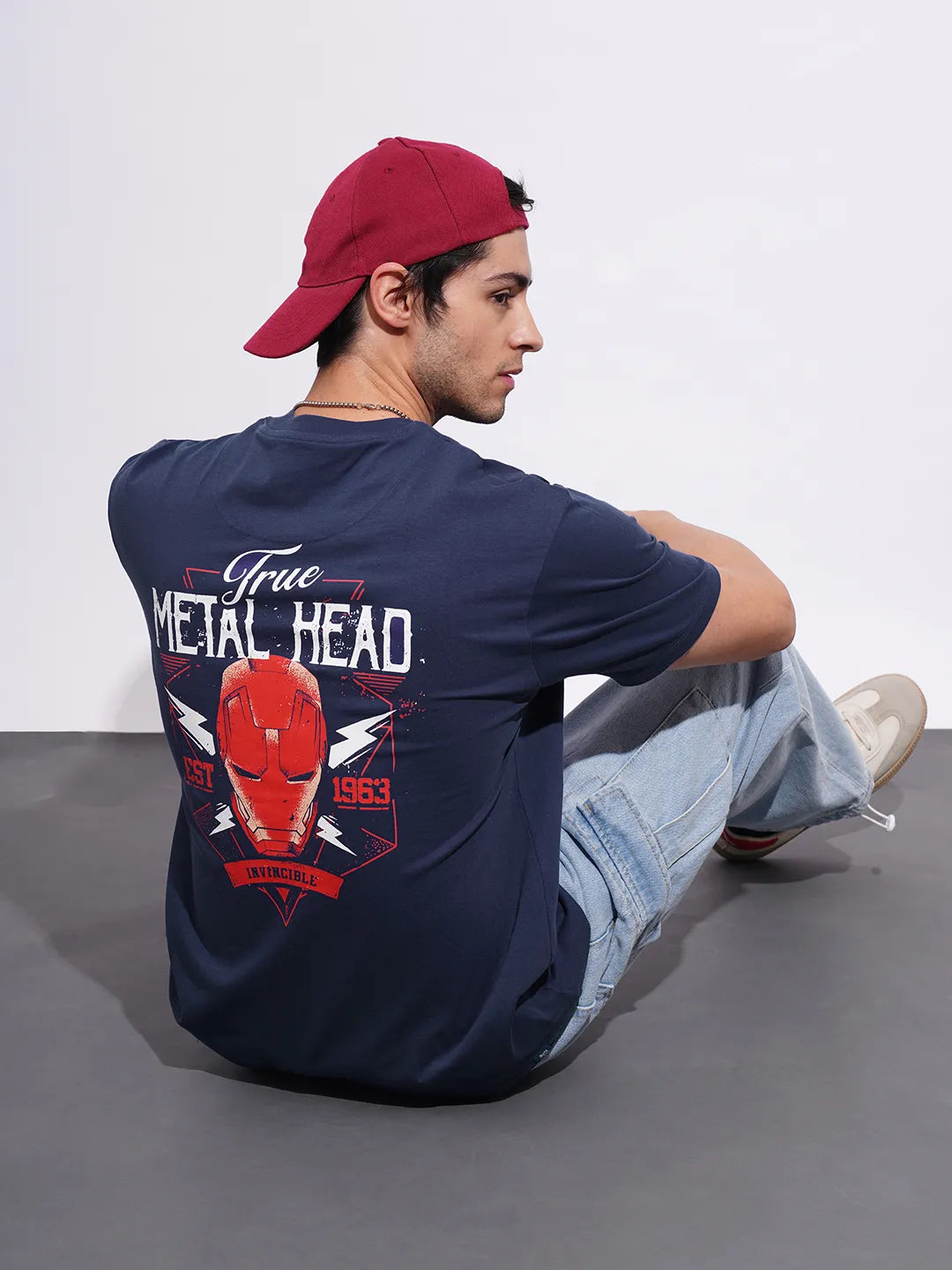 Avengers Navy Easy Fit Round Neck Men's T-Shirt by Being Human Clothing