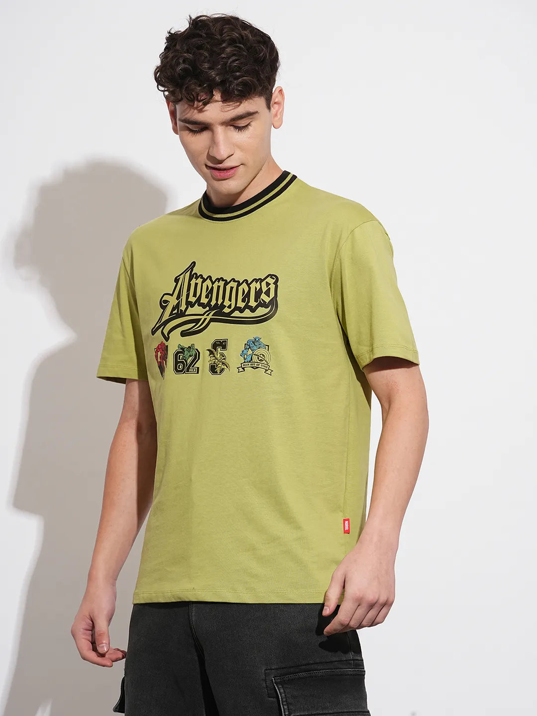 Avengers Olive Easy Fit Round Neck Men's T-Shirt by Being Human Clothing