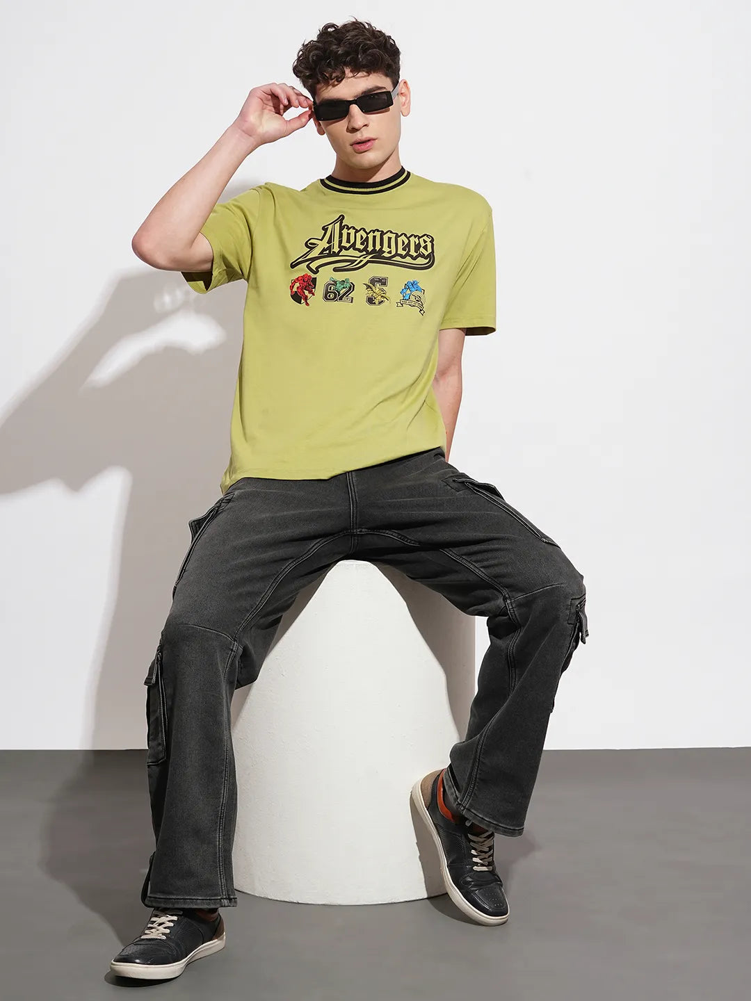 Avengers Olive Easy Fit Round Neck Men's T-Shirt by Being Human Clothing