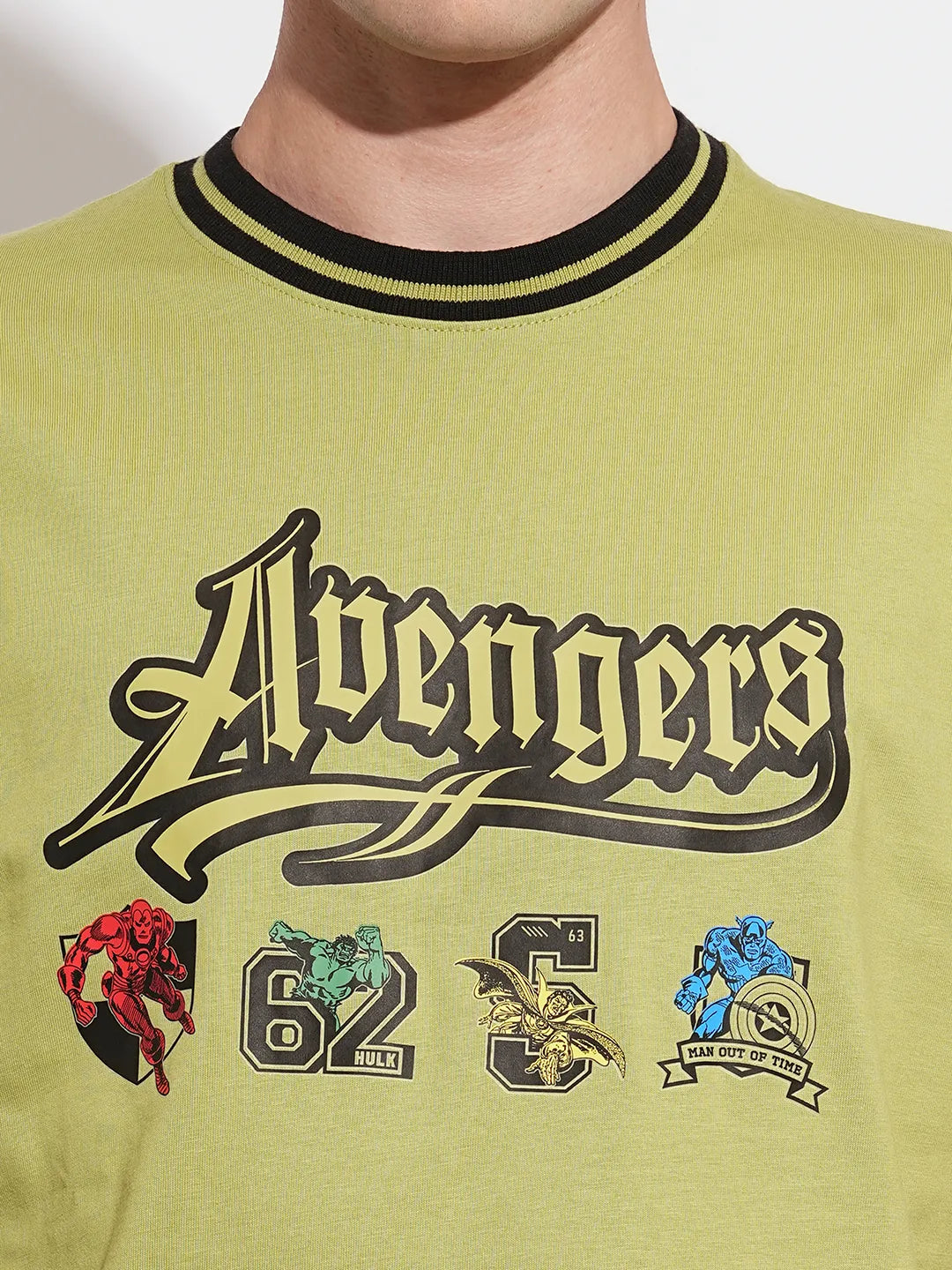Avengers Olive Easy Fit Round Neck Men's T-Shirt by Being Human Clothing