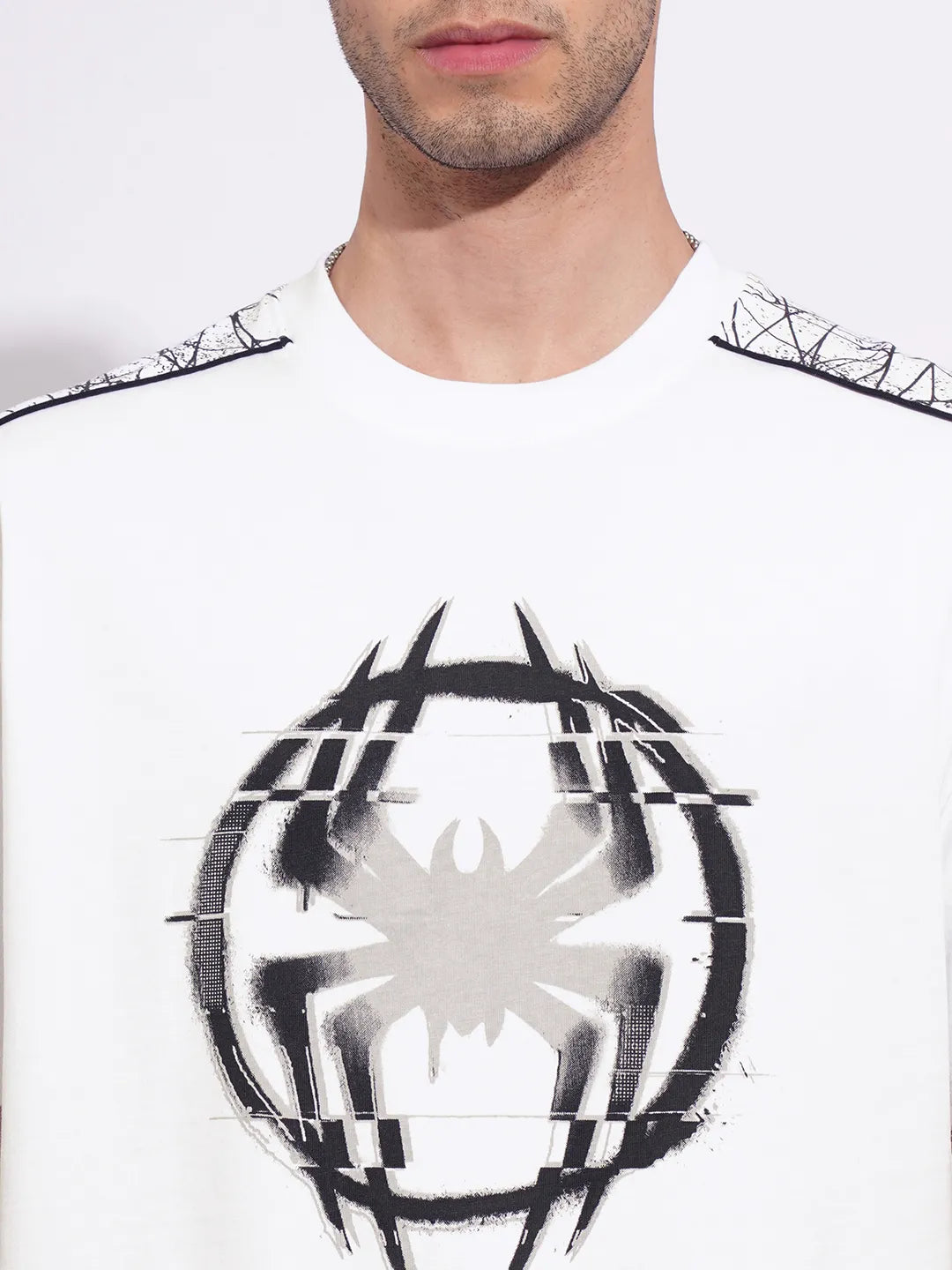Being Human Clothing Men's White Spiderman Crew Neck T-shirt