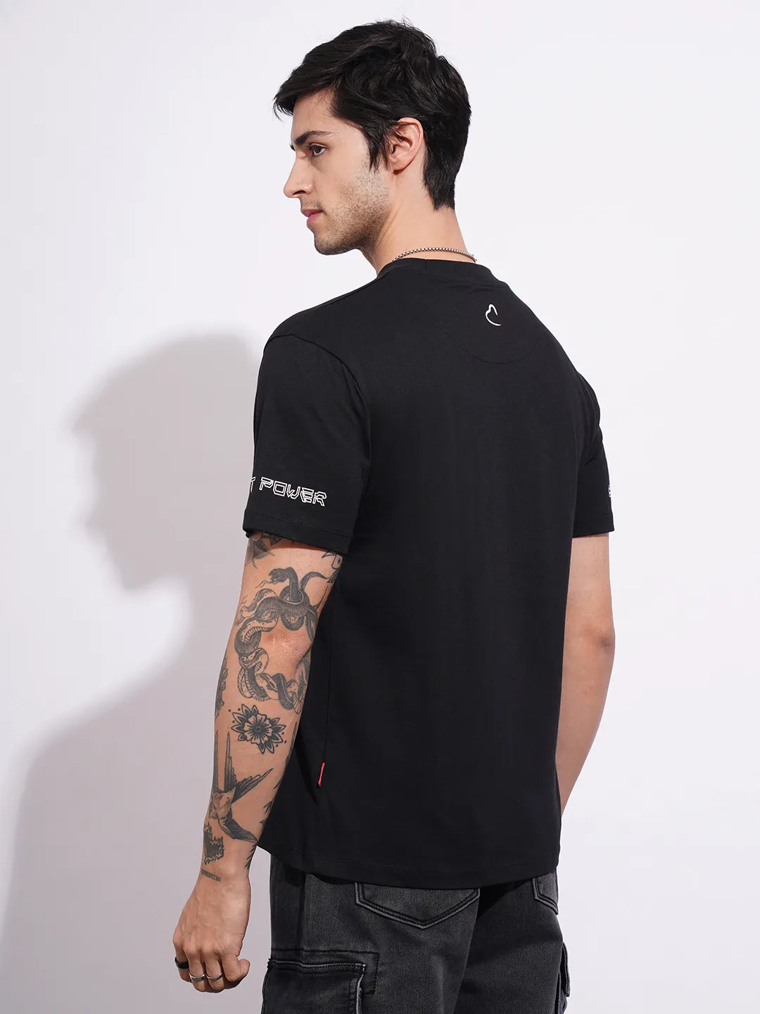 Being Human Clothing Men's Black Spiderman Crew Neck T-shirt