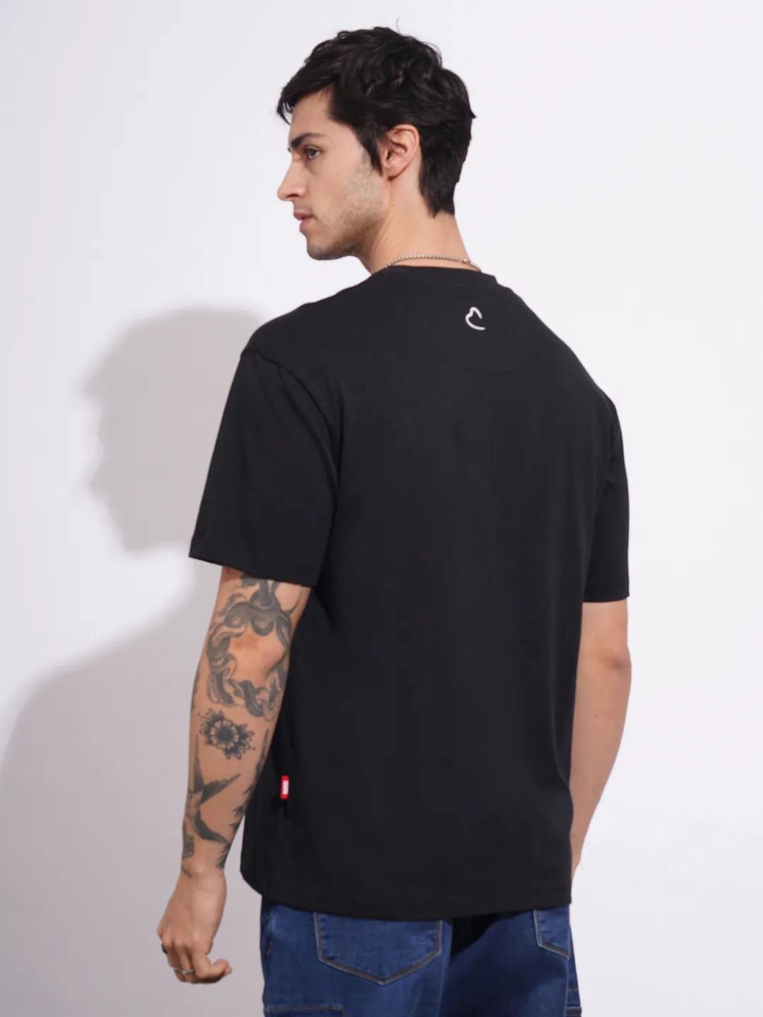 Spiderman Black Easy Fit Round Neck Men's T-Shirt by Being Human Clothing