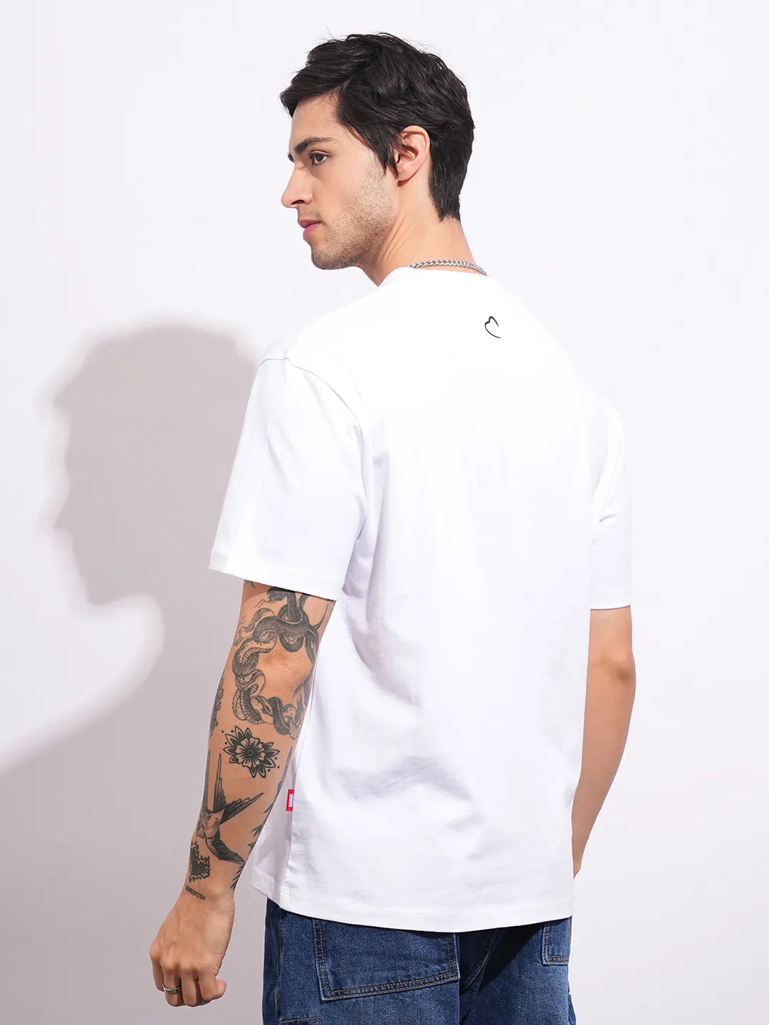 Spiderman White Easy Fit Round Neck Men's T-Shirt by Being Human Clothing