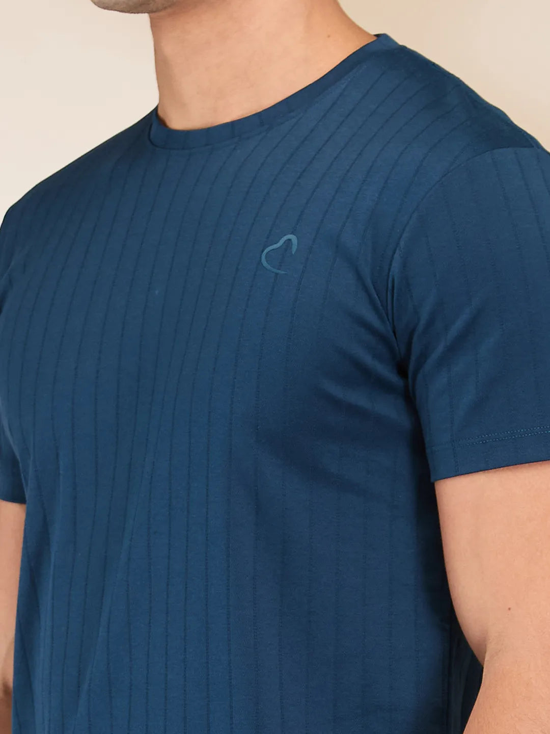 Navy Slim Fit Round Neck Men's T-Shirt by Being Human Clothing