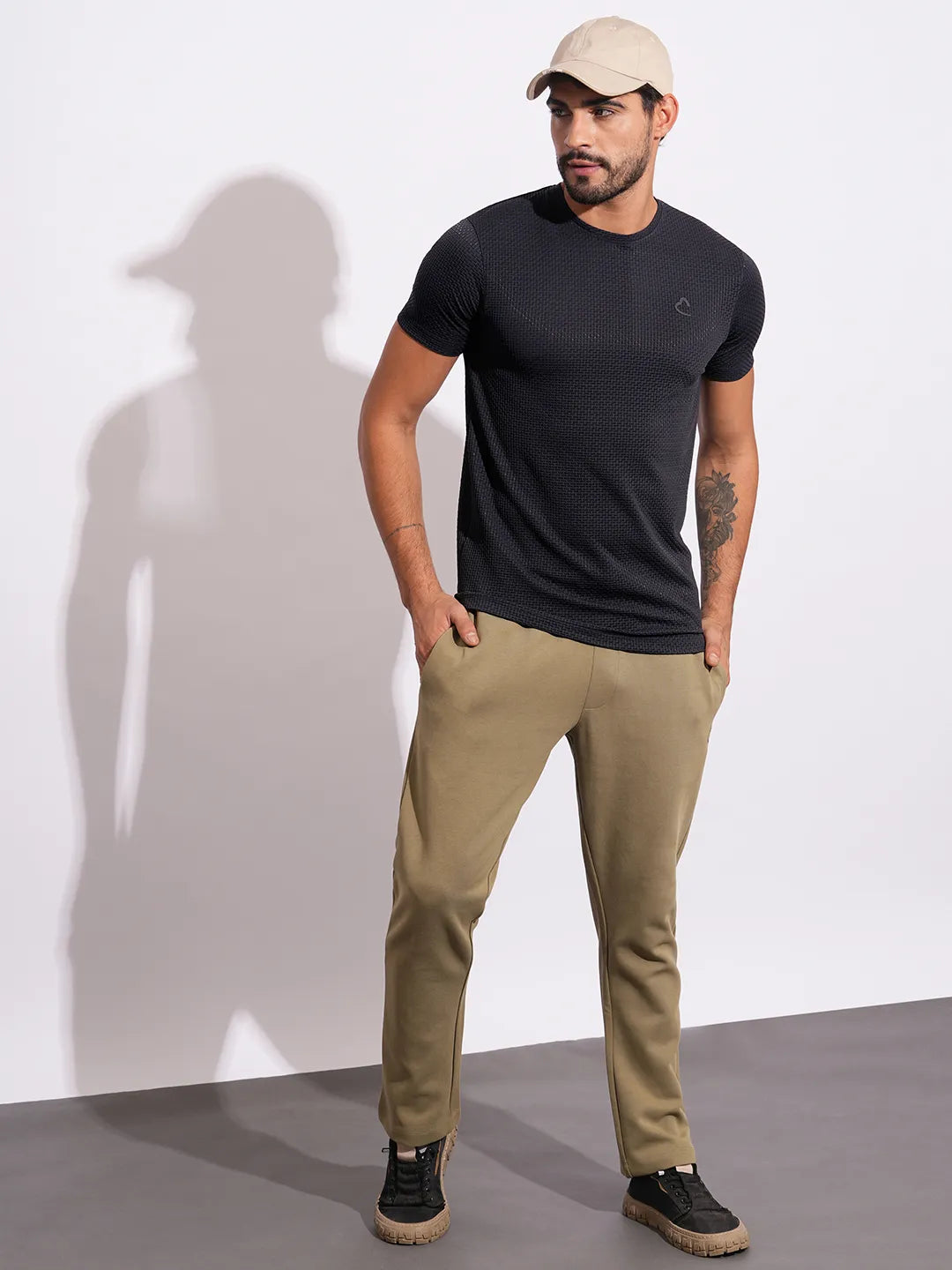 Navy Slim Fit Round Neck Men's T-Shirt by Being Human Clothing