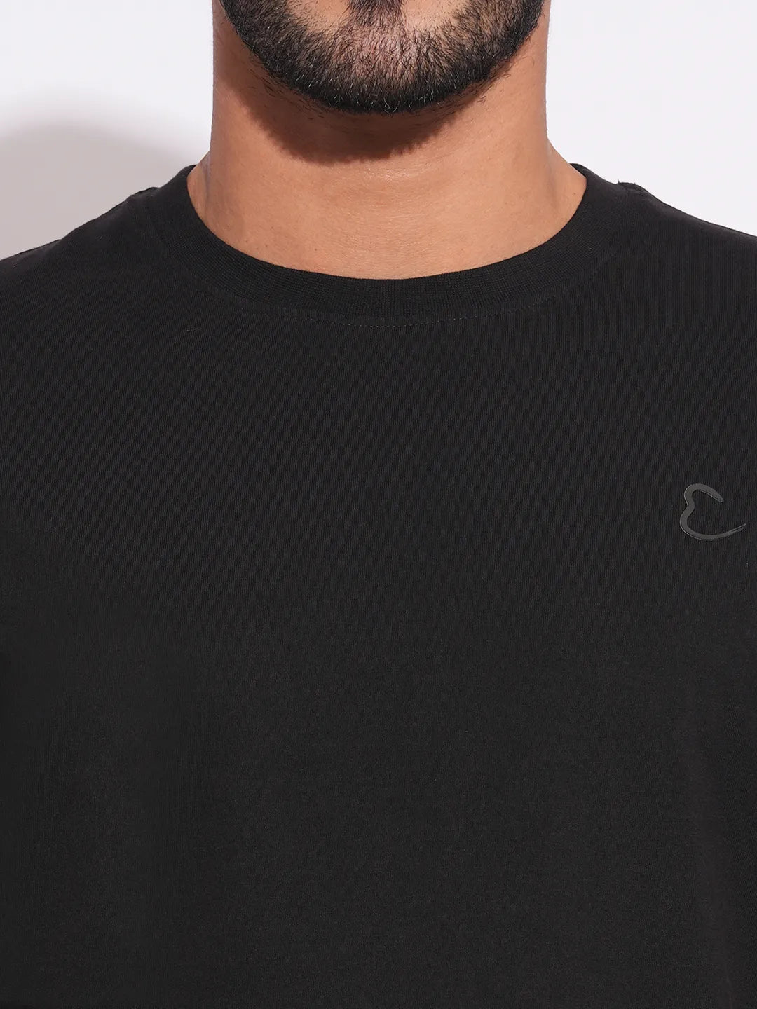 Black Easy Fit Round Neck Mens' T-Shirt by Being Human Clothing