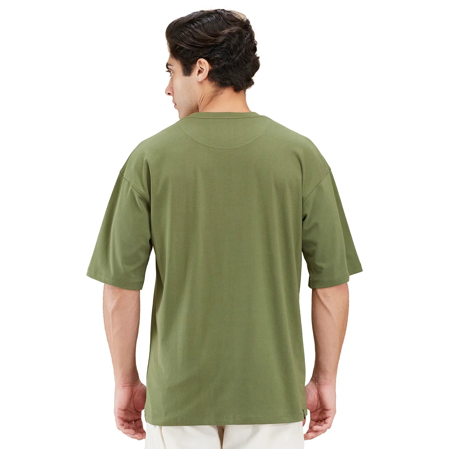 Military Green Easy Fit Round Neck Men's T-Shirt by Being Human Clothing
