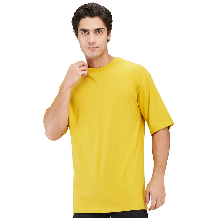 Mustard Easy Fit Round Neck Men's T-Shirt