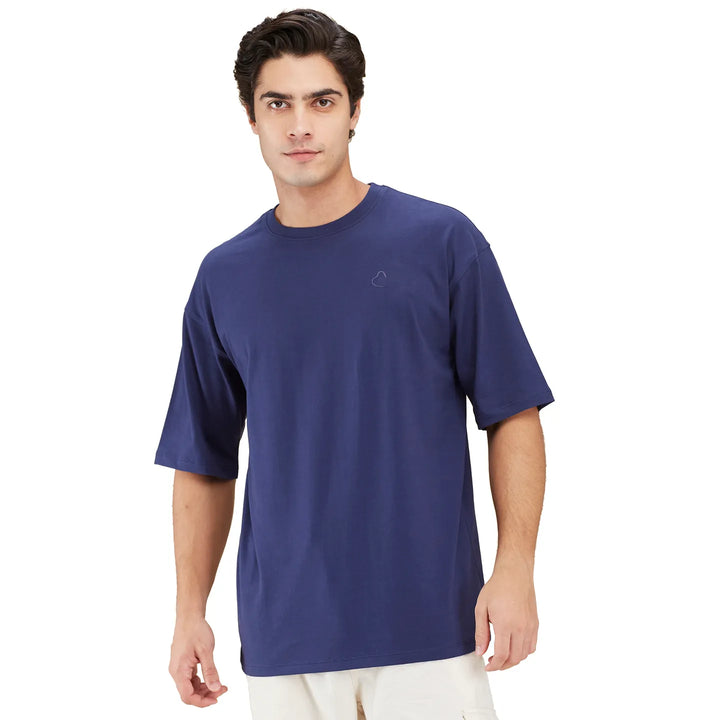 Navy Easy Fit Round Neck Men's T-Shirt by Being Human Clothing