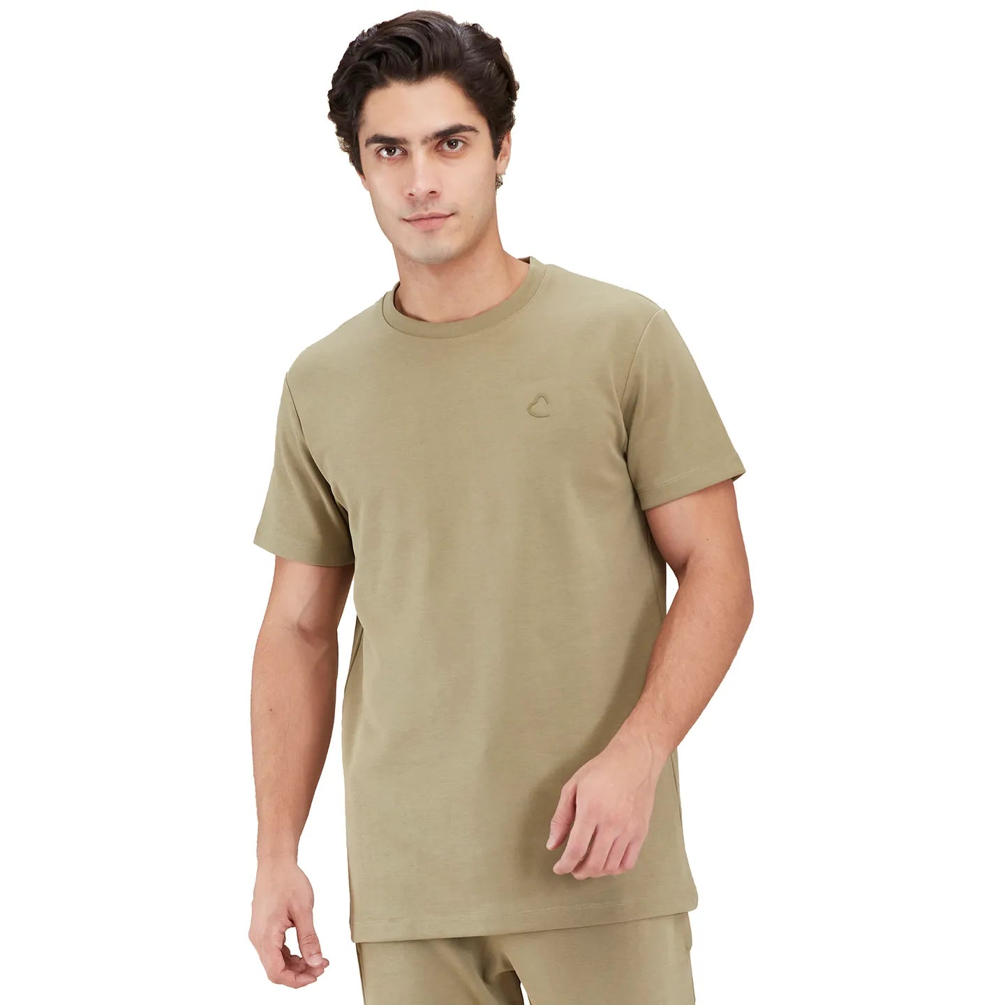 Olive Slim Fit Round Neck Men's T-Shirt by Being Human Clothing